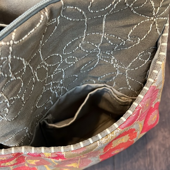 Maruca Café Sling Fabric Adjustable Crossbody Handbag Handmade Pockets Zipper - Picture 8 of 10